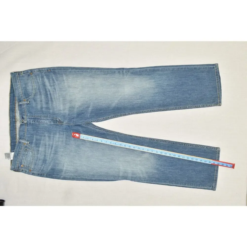Levi's 514 Men's Straight Fit Jeans Blue Denim Size 42x32 99% Cotton Blend Light